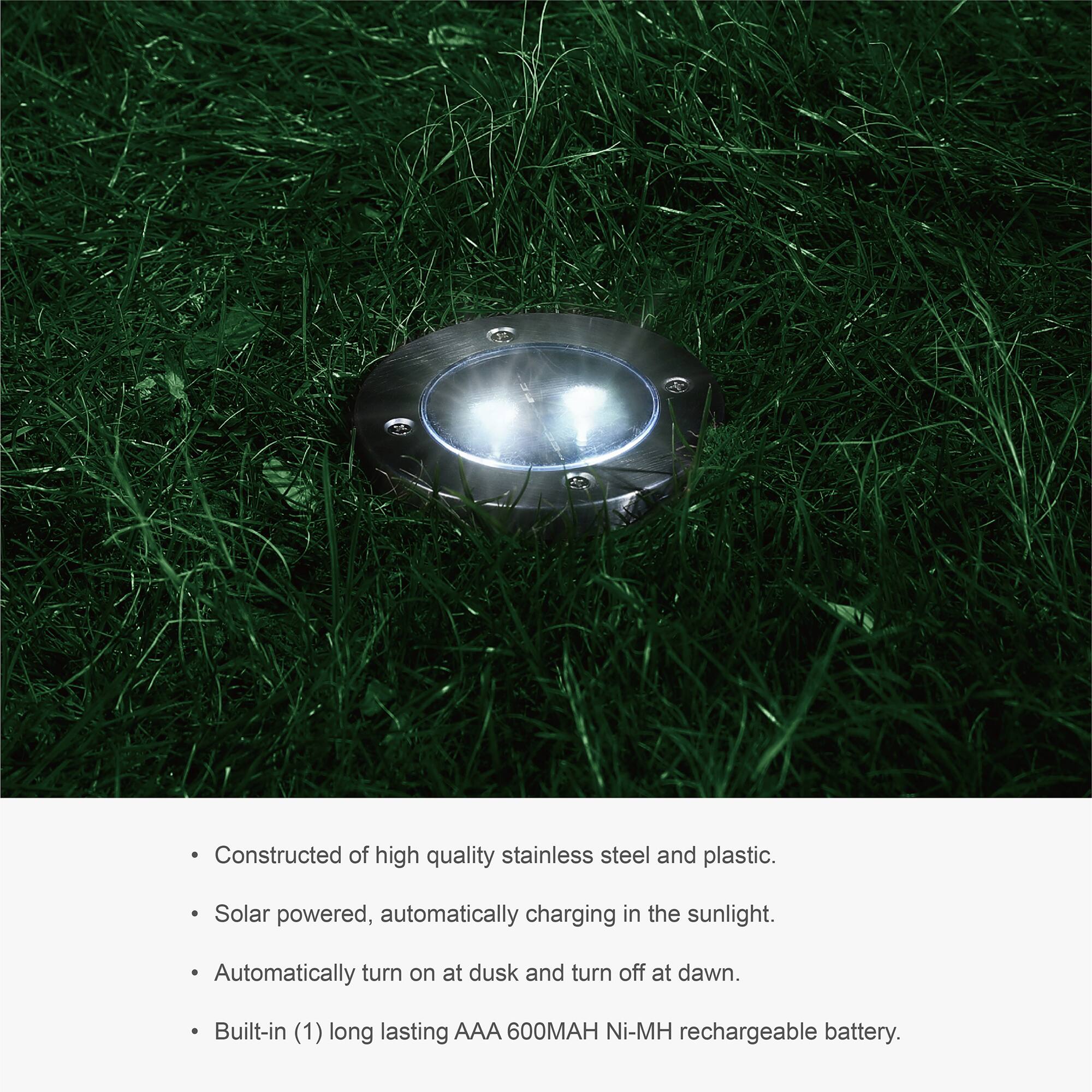 Glitzhome® 5.25" Solar Powered LED Pathway Ground Lights Set